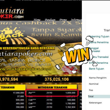 Bukti Withdraw ( 1,059,550,- ) Member Setia MutiaraPokerc