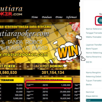 Bukti Withdraw ( 1,200,000,- ) Member Setia MutiaraPokerc