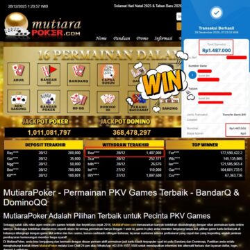 Bukti Withdraw ( 1.487.000,- ) Member Setia MutiaraPoker