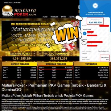 Bukti Withdraw ( 1.315.500,- ) Member Setia MutiaraPoker