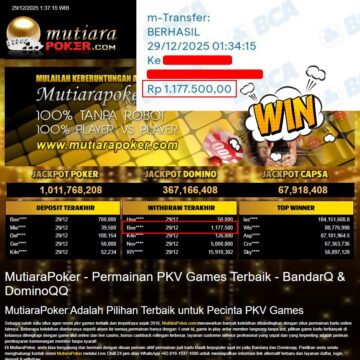 Bukti Withdraw ( 1.177.500,- ) Member Setia MutiaraPoker