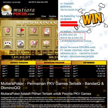Bukti Withdraw ( 5.000.000,- ) Member Setia MutiaraPoker