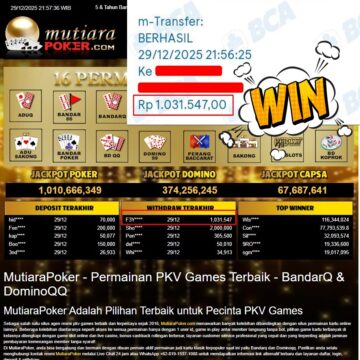 Bukti Withdraw ( 1.031.547,- ) Member Setia MutiaraPoker