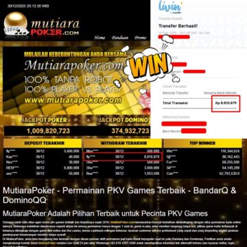 Bukti Withdraw ( 8.810.879,- ) Member Setia MutiaraPoker