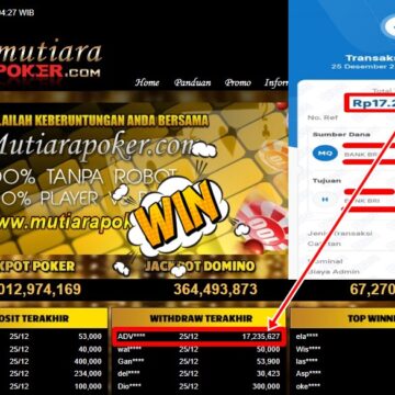 Bukti Withdraw ( 17,235,627,- ) Member Setia MutiaraPoker