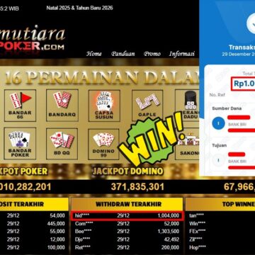 Bukti Withdraw ( 1,004,000,- ) Member Setia MutiaraPoker