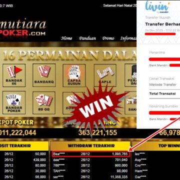 Bukti Withdraw ( 1,095,765,- ) Member Setia MutiaraPoker