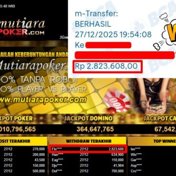 Bukti Withdraw ( 2,823,608,- ) Member Setia MutiaraPoker