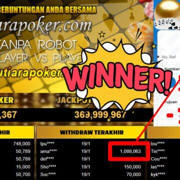 Bukti Withdraw ( 1,088,063,- ) Member Setia MutiaraPoker