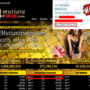 Bukti Withdraw ( 2,941,000,- ) Member Setia MutiaraPoker