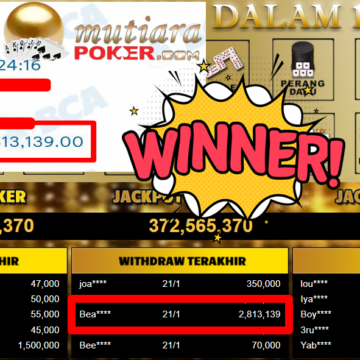 Bukti Withdraw ( 2.813.139,- ) Member Setia MutiaraPoker