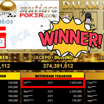 Bukti Withdraw ( 1.025.035,- ) Member Setia MutiaraPoker