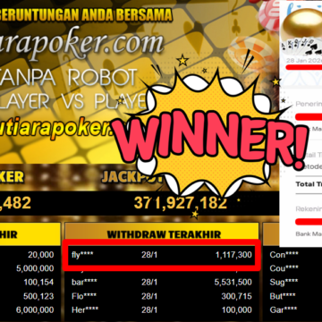 Bukti Withdraw ( 1.117.300,- ) Member Setia MutiaraPoker