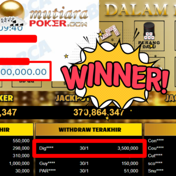 Bukti Withdraw ( 3.500.000,- ) Member Setia MutiaraPoker