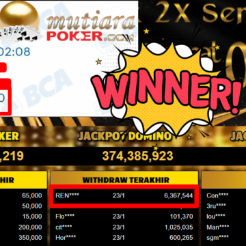 Bukti Withdraw ( 6.367.544,- ) Member Setia MutiaraPoker