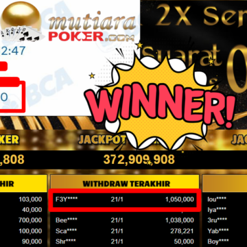 Bukti Withdraw ( 1.050.000,- ) Member Setia MutiaraPoker