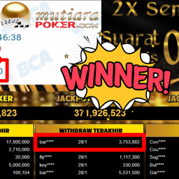 Bukti Withdraw ( 3.753.882,- ) Member Setia MutiaraPoker