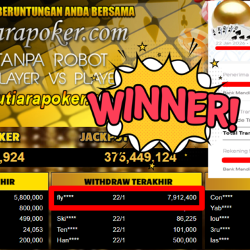 Bukti Withdraw ( 7.912.400,- ) Member Setia MutiaraPoker