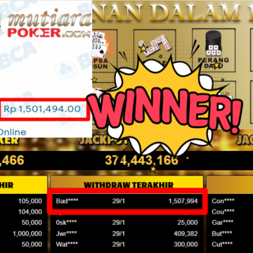Bukti Withdraw ( 1.507.994,- ) Member Setia MutiaraPoker