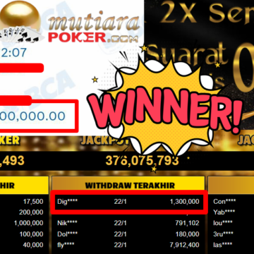 Bukti Withdraw ( 1.300.000,- ) Member Setia MutiaraPoker