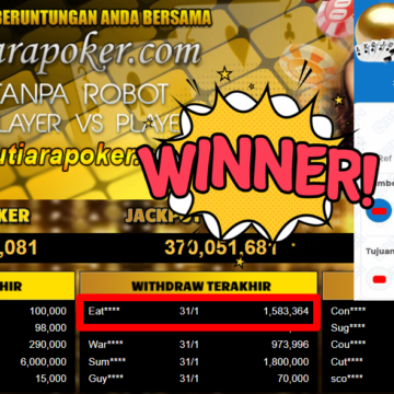 Bukti Withdraw ( 1.583.364,- ) Member Setia MutiaraPoker