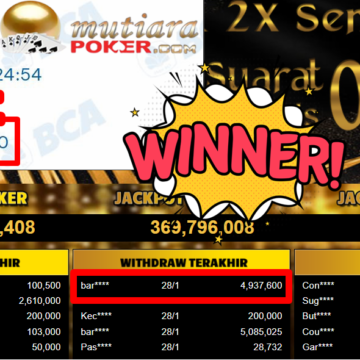 Bukti Withdraw ( 4.937.600,- ) Member Setia MutiaraPoker