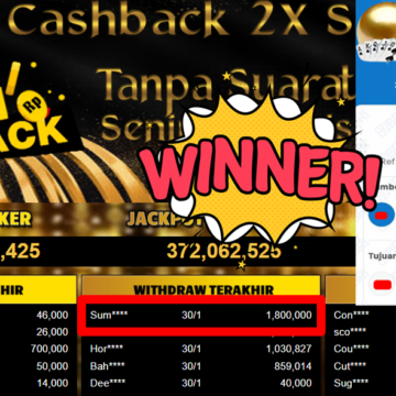 Bukti Withdraw ( 1.800.000,- ) Member Setia MutiaraPoker