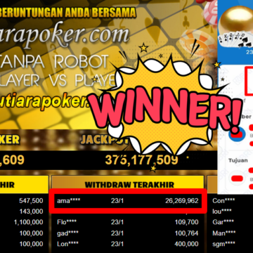 Bukti Withdraw ( 26.269.962,- ) Member Setia MutiaraPoker
