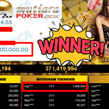 Bukti Withdraw ( 1.800.000,- ) Member Setia MutiaraPoker