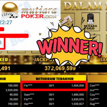 Bukti Withdraw ( 1.858.856,- ) Member Setia MutiaraPoker
