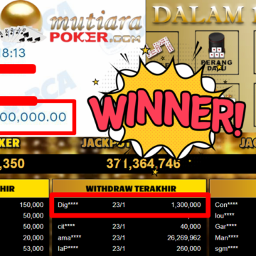 Bukti Withdraw ( 1.300.000,- ) Member Setia MutiaraPoker