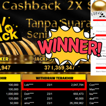 Bukti Withdraw ( 2.047.794,- ) Member Setia MutiaraPoker