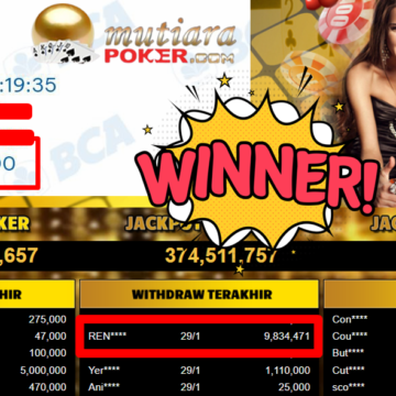 Bukti Withdraw ( 9.834.471,- ) Member Setia MutiaraPoker
