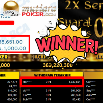 Bukti Withdraw ( 1.739.651,- ) Member Setia MutiaraPoker