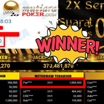 Bukti Withdraw ( 1.650.450,- ) Member Setia MutiaraPoker