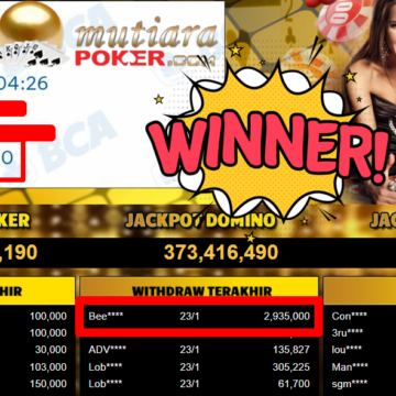 Bukti Withdraw ( 2.935.000,- ) Member Setia MutiaraPoker