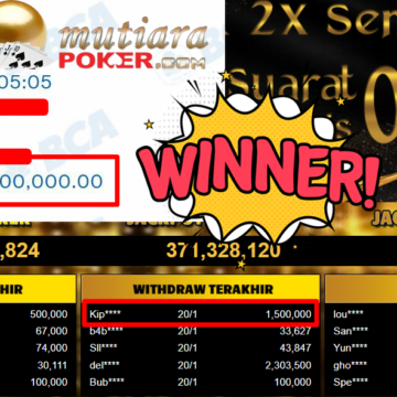 Bukti Withdraw ( 1.500.000,- ) Member Setia MutiaraPoker