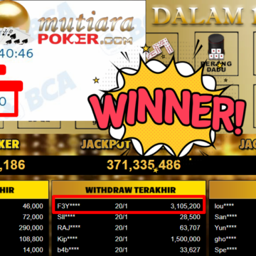 Bukti Withdraw ( 3.105.200,- ) Member Setia MutiaraPoker