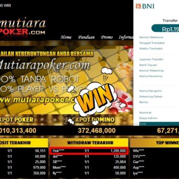 Bukti Withdraw ( 1.200.000,- ) Member Setia MutiaraPoker