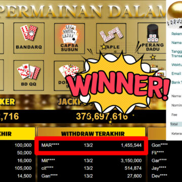 Bukti Withdraw ( 1.455.544,-) Member Setia Mutiarapoker