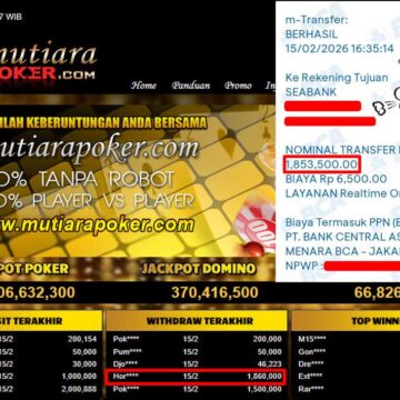 Bukti Withdraw ( 1,860,000,-) Member Setia Mutiarapoker