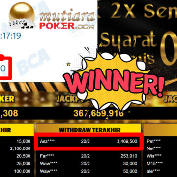 Bukti Withdraw ( 3.469.500,-) Member Setia Mutiarapoker