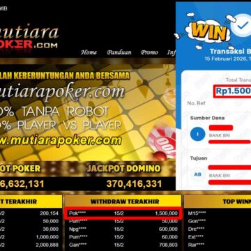 Bukti Withdraw ( 1,500,000,-) Member Setia Mutiarapoker