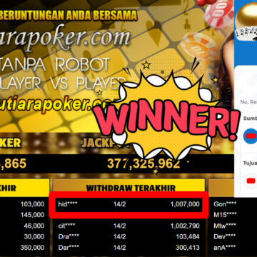 Bukti Withdraw ( 1.007.000,-) Member Setia Mutiarapoker