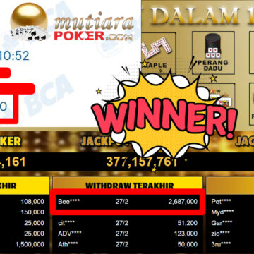 Bukti Withdraw ( 2.687.000,-) Member Setia Mutiarapoker