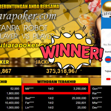 Bukti Withdraw ( 3.250.000,-) Member Setia Mutiarapoker