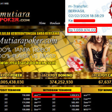 Bukti Withdraw ( 1,059,974,- ) Member Setia MutiaraPoker