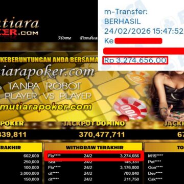 Bukti Withdraw ( 3,274,656,-) Member Setia Mutiarapoker