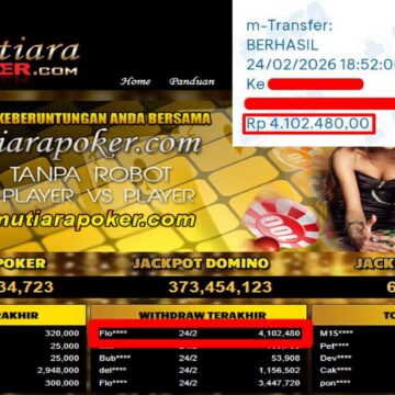 Bukti Withdraw ( 4,102,480,-) Member Setia Mutiarapoker