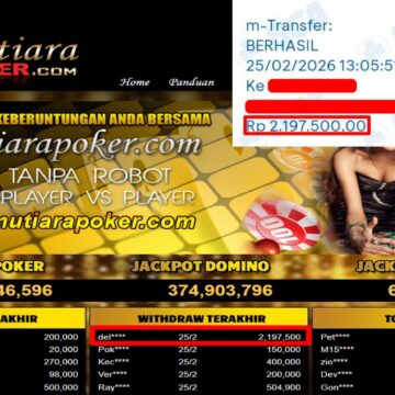 Bukti Withdraw (2,197,500,-) Member Setia Mutiarapoker